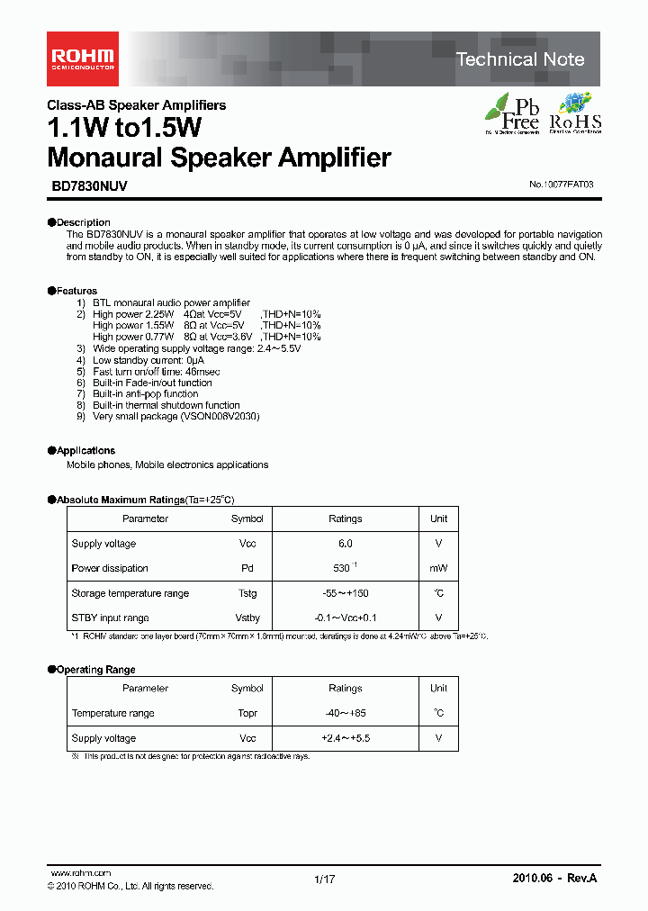 BD7830NUV-TR_4602302.PDF Datasheet