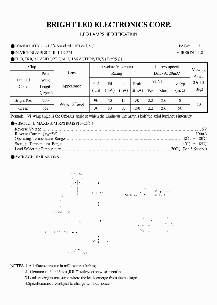 BL-BHG274_4310156.PDF Datasheet