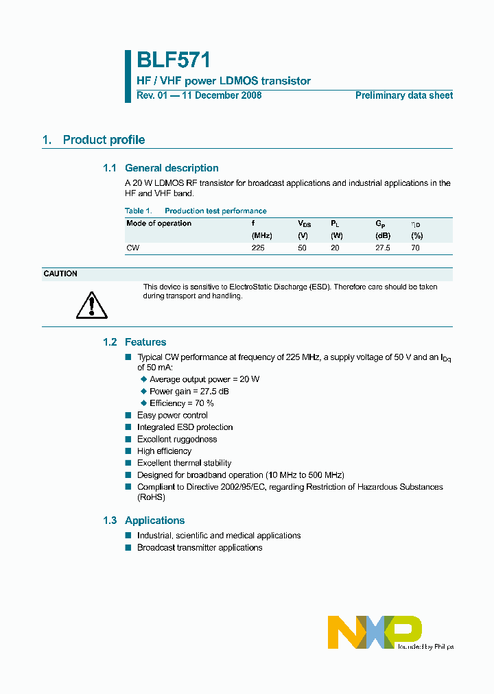 BLF571_4385235.PDF Datasheet