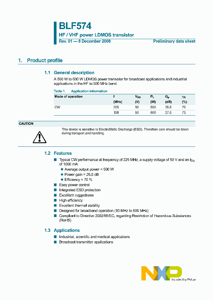 BLF574_4385237.PDF Datasheet