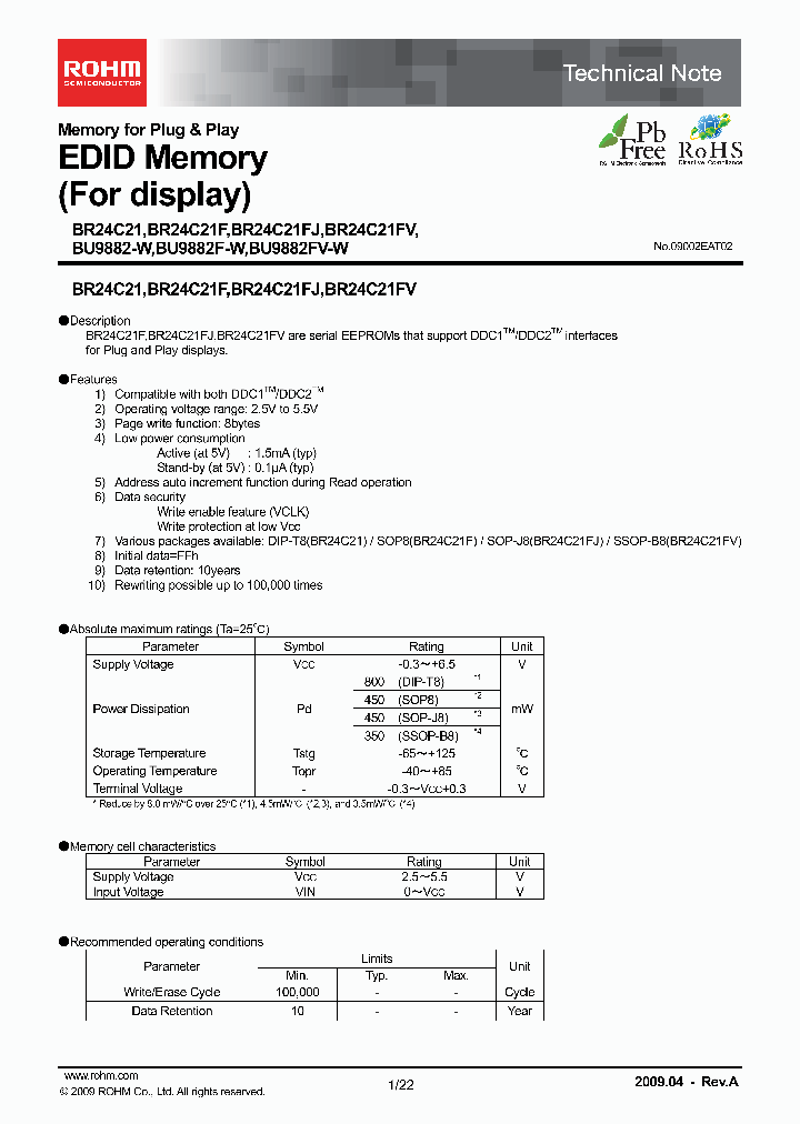 BR24C21F-E2_4601207.PDF Datasheet