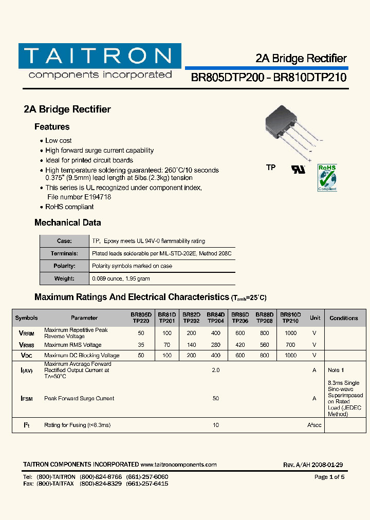 BR805DTP200_4393973.PDF Datasheet