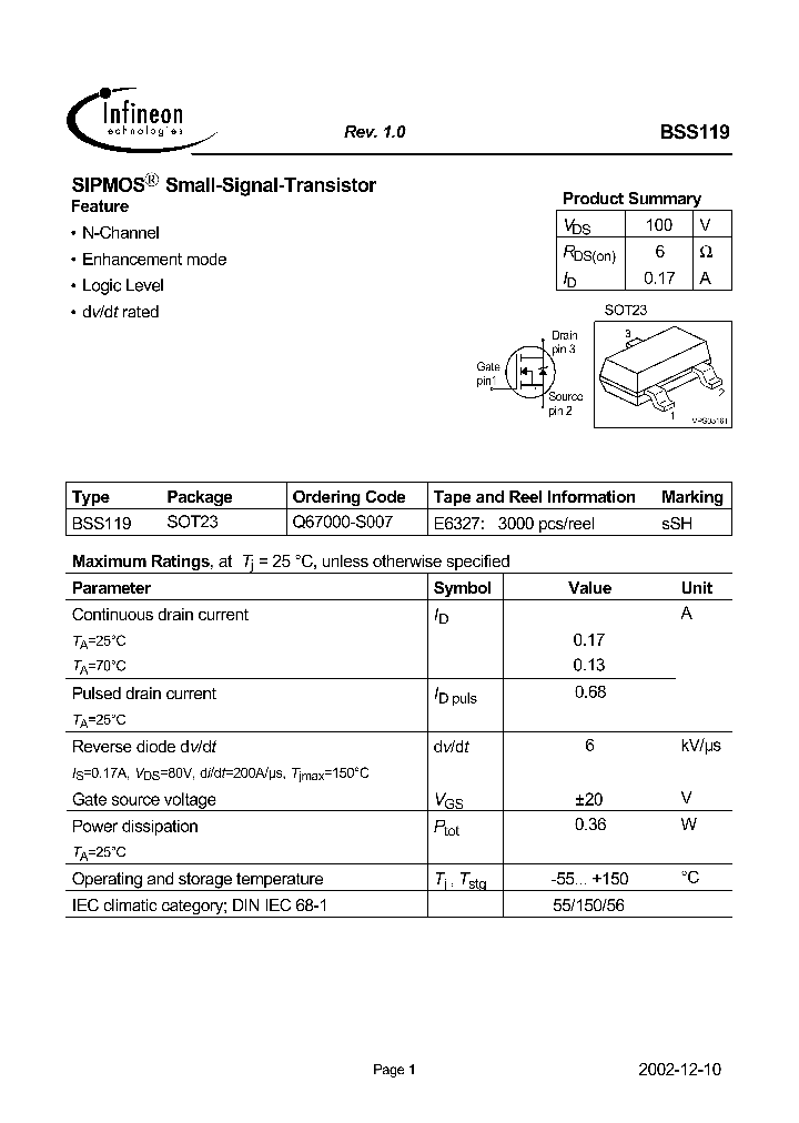 BSS119_4392525.PDF Datasheet