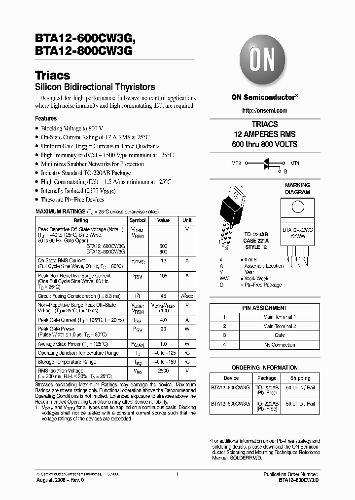 BTA12-600CW3G_4570501.PDF Datasheet