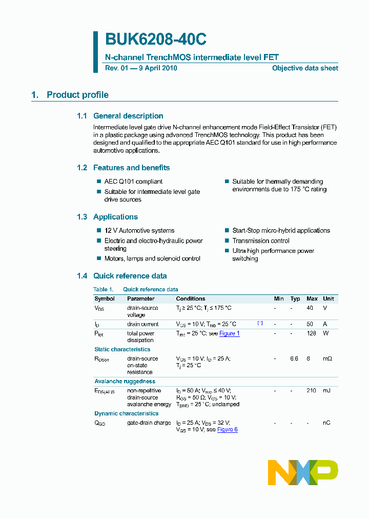BUK6208-40C_4669515.PDF Datasheet