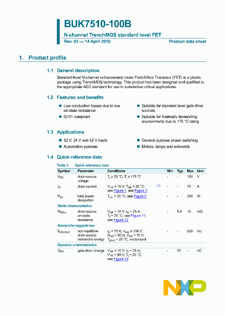 BUK7510-100B_4558889.PDF Datasheet
