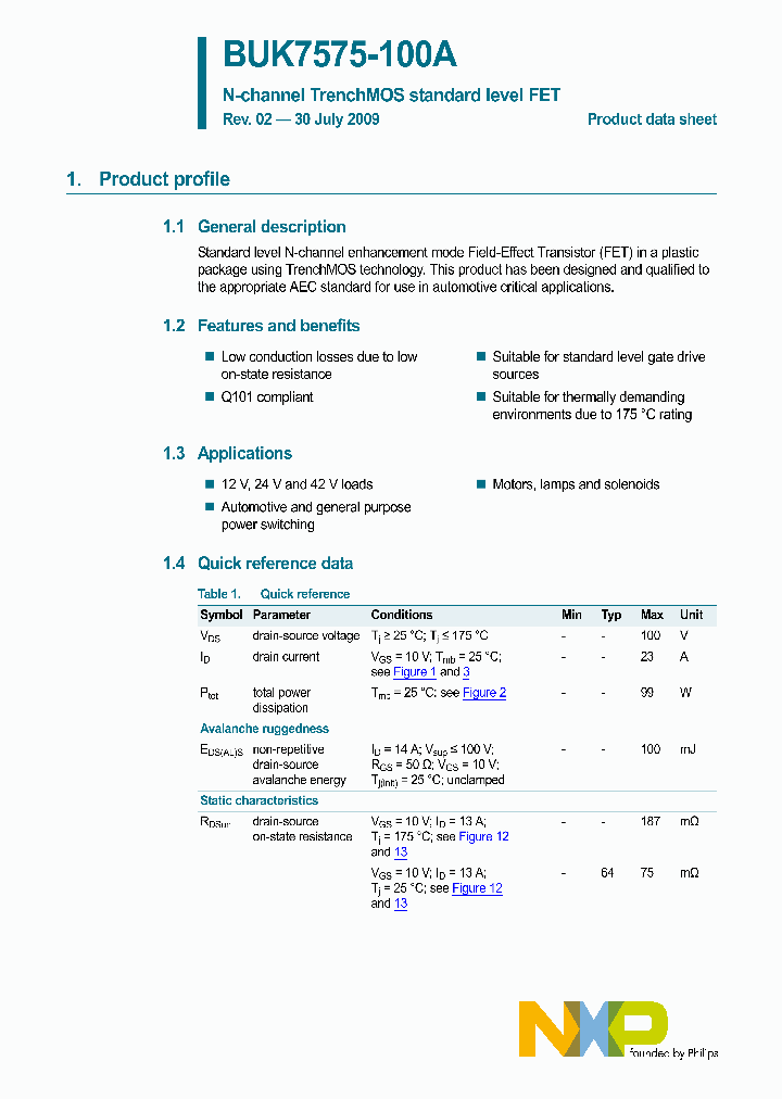 BUK7575-100A_4560488.PDF Datasheet