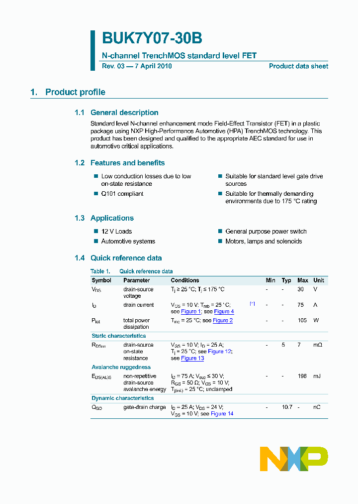 BUK7Y07-30B_4739276.PDF Datasheet