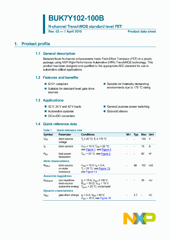 BUK7Y102-100B_4799002.PDF Datasheet