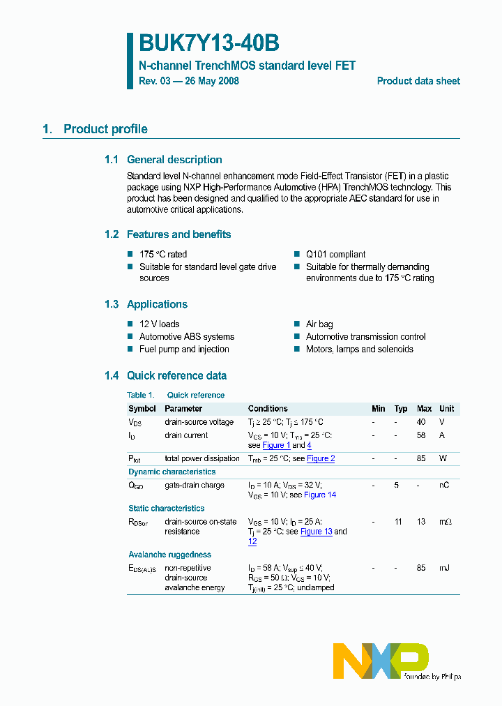 BUK7Y13-40B08_4881116.PDF Datasheet