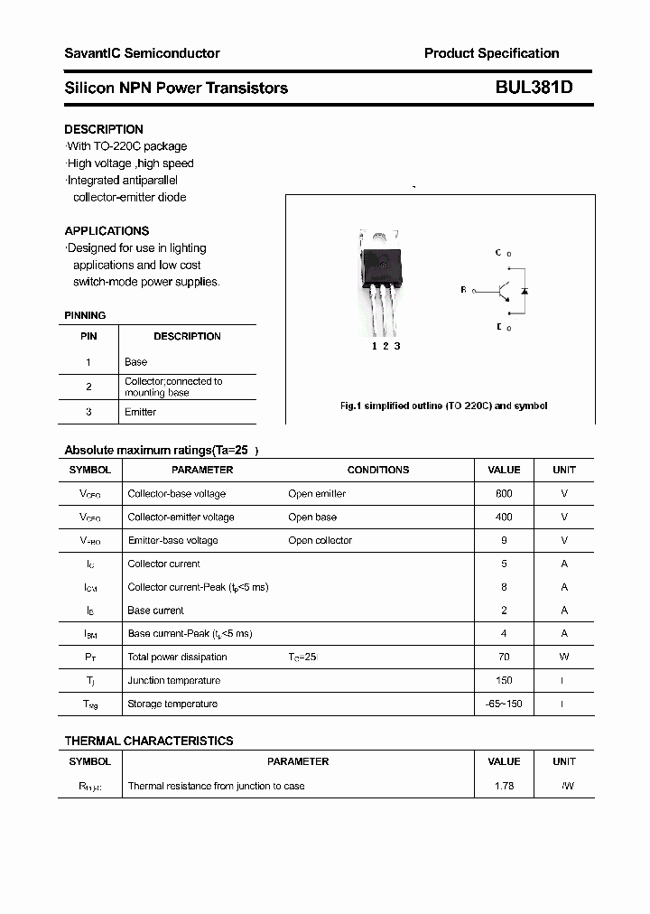 BUL381D_4590320.PDF Datasheet