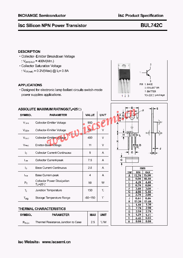 BUL742C_4764587.PDF Datasheet