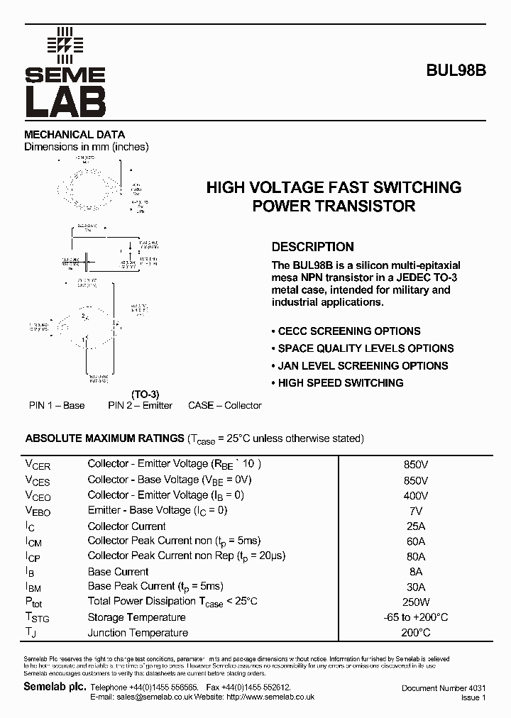 BUL98B_4251005.PDF Datasheet