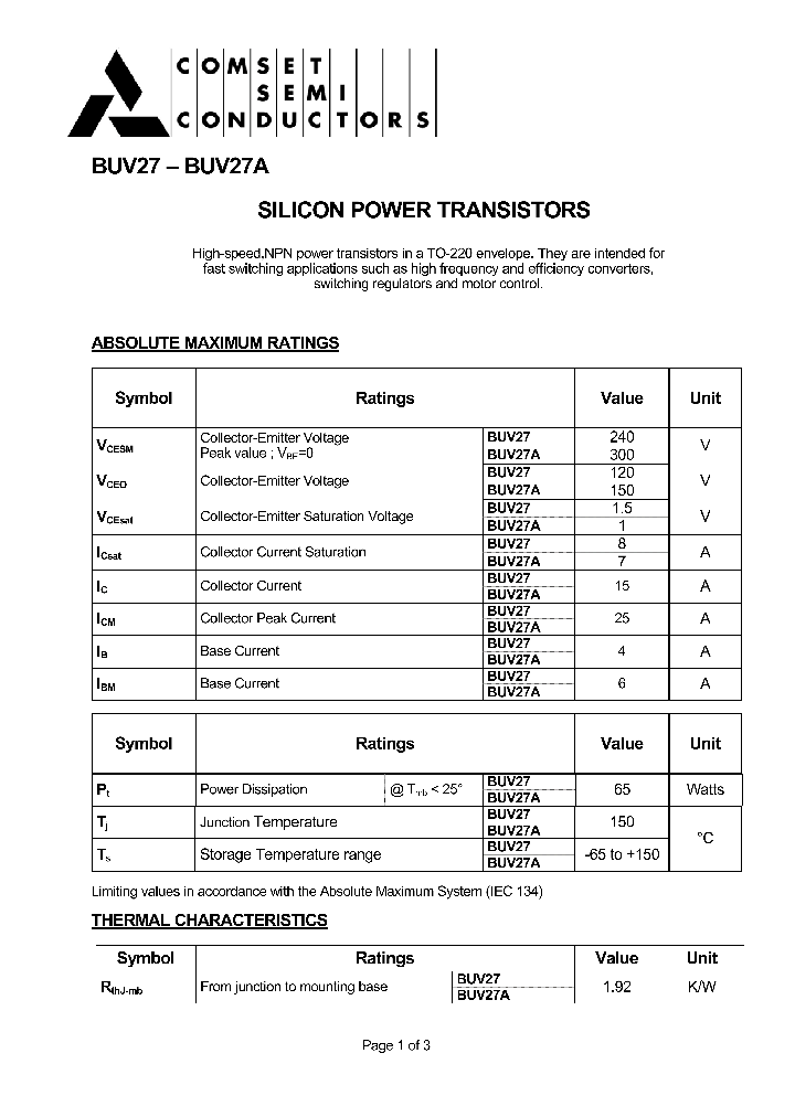 BUV27_4654753.PDF Datasheet