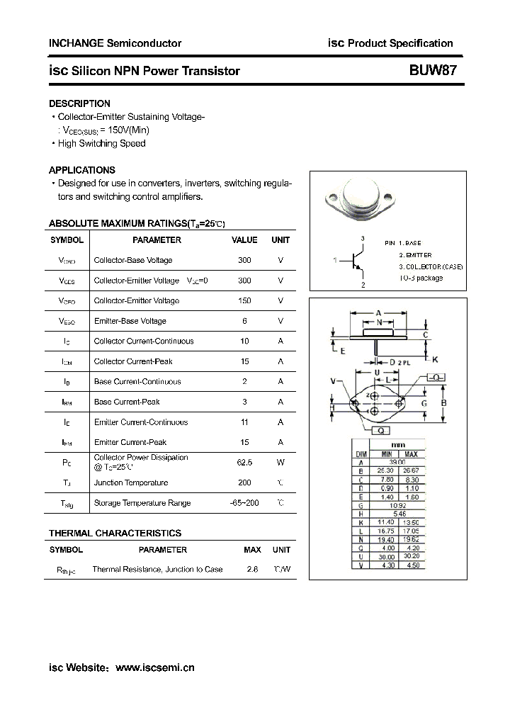 BUW87_4305630.PDF Datasheet