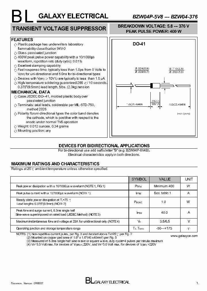 BZW04-8V5_4534291.PDF Datasheet