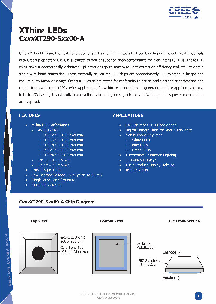 C527XT290-S0100-A_4190012.PDF Datasheet