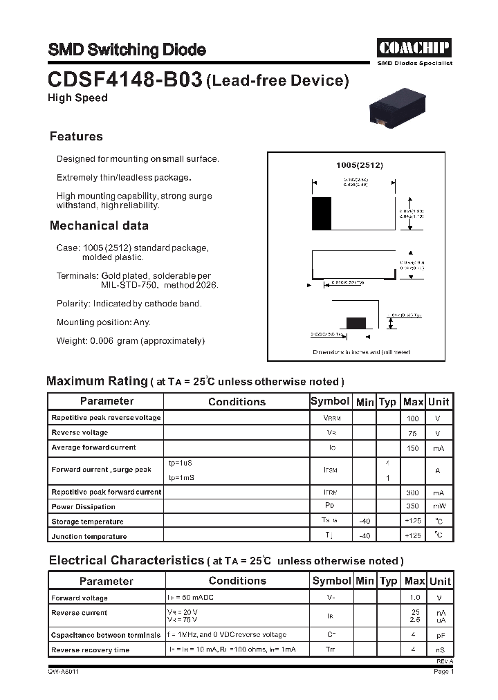 CDSF4148-B03_4615804.PDF Datasheet
