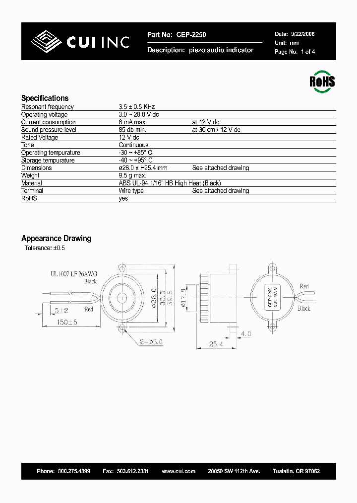 CEP-2250_4580788.PDF Datasheet
