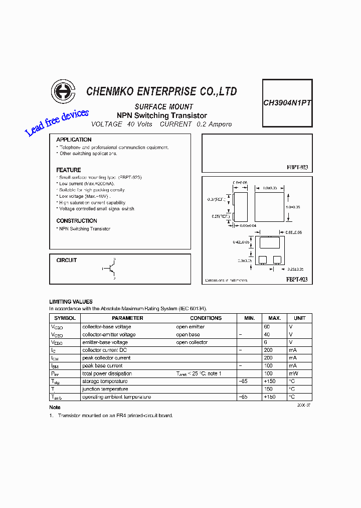 CH3904N1PT_4604537.PDF Datasheet