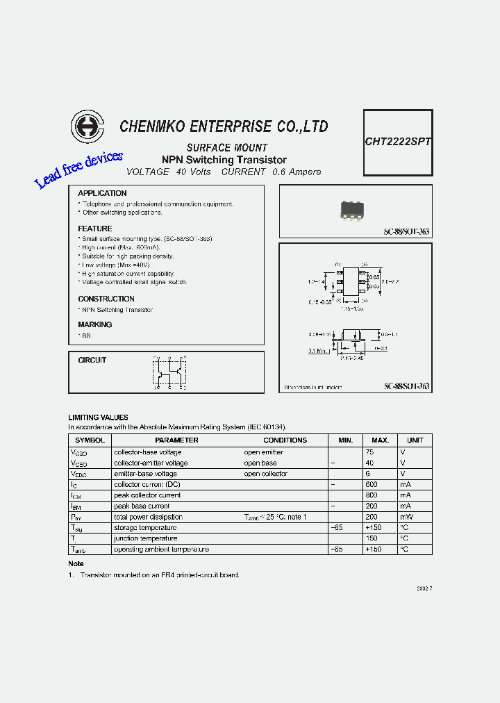 CHT2222SPT_4507264.PDF Datasheet