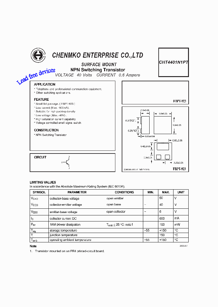 CHT4401N1PT_4681476.PDF Datasheet