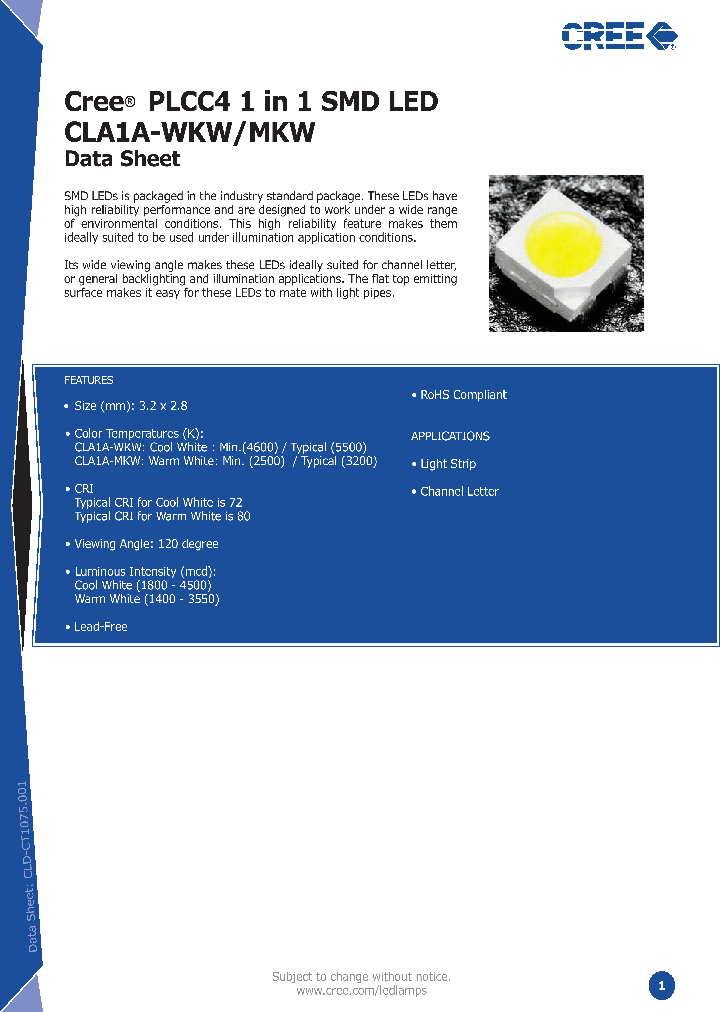 CLA1A-WKW_4596344.PDF Datasheet