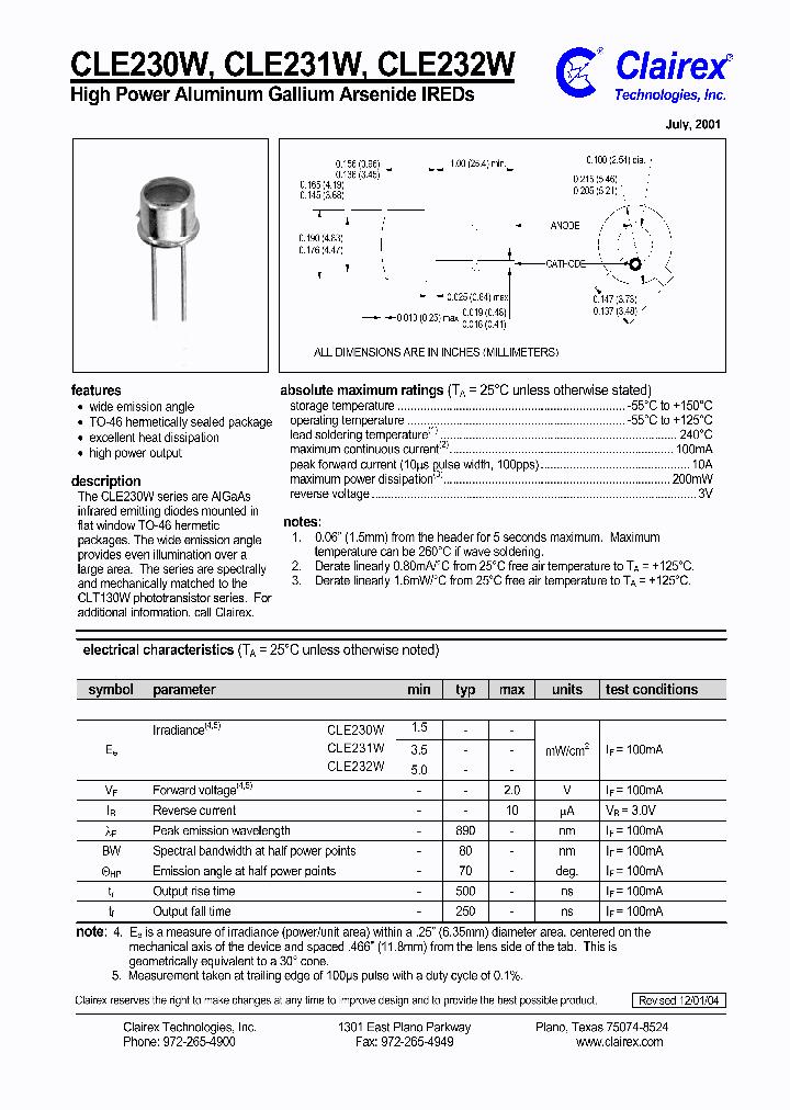 CLE230W_4848850.PDF Datasheet