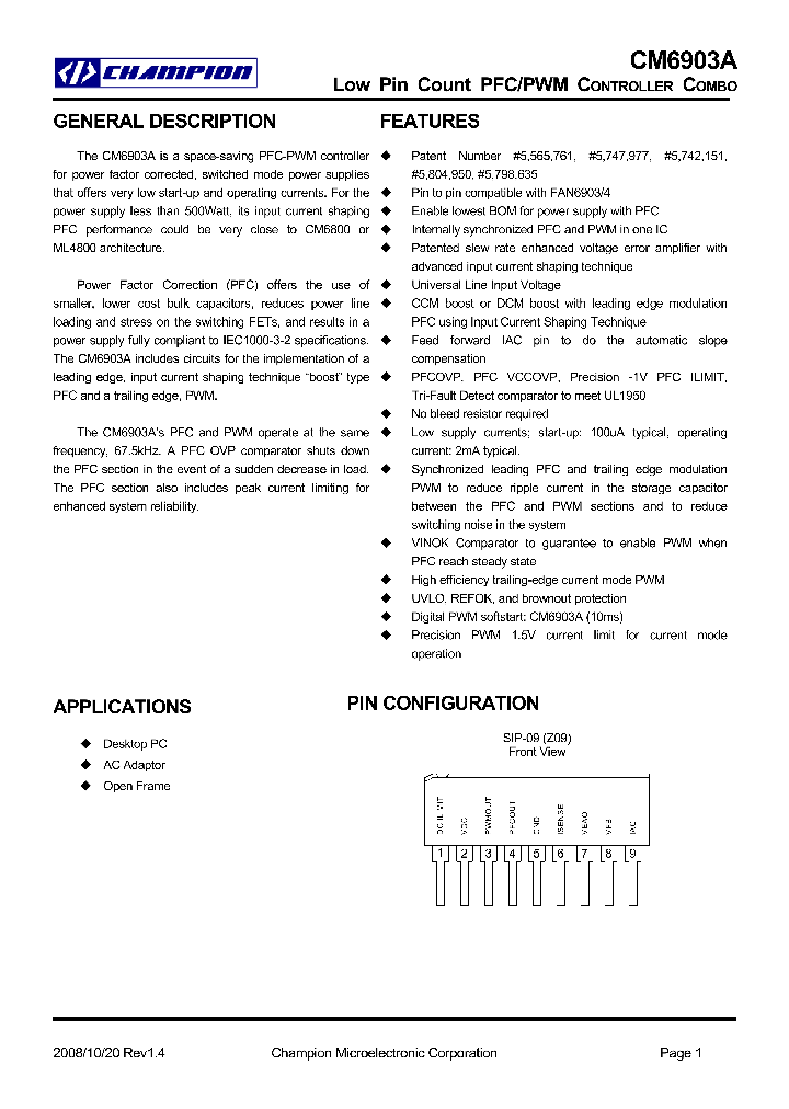 CM6903AXIZ_4585959.PDF Datasheet