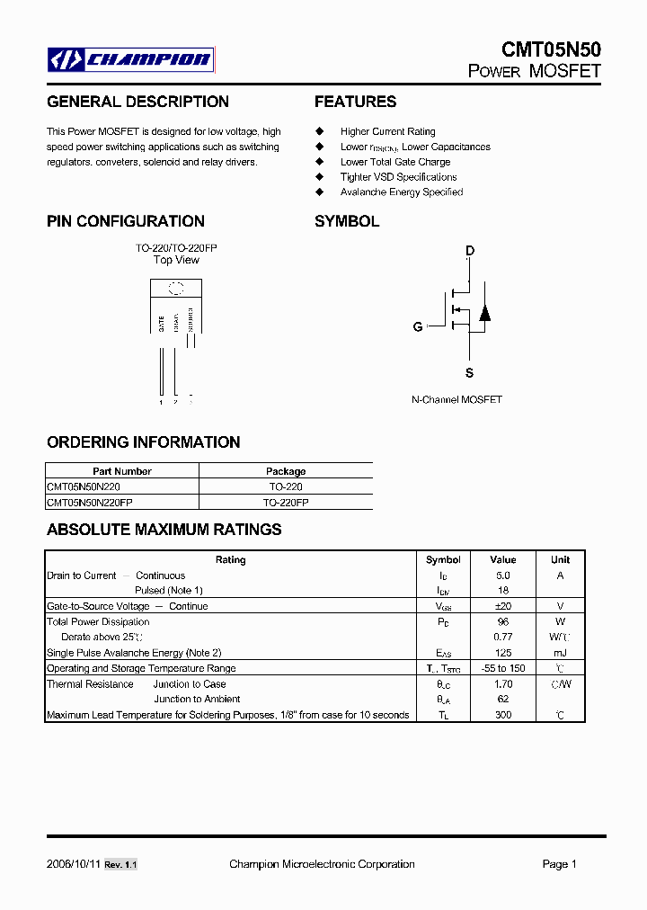 CMT05N50N220_4848846.PDF Datasheet