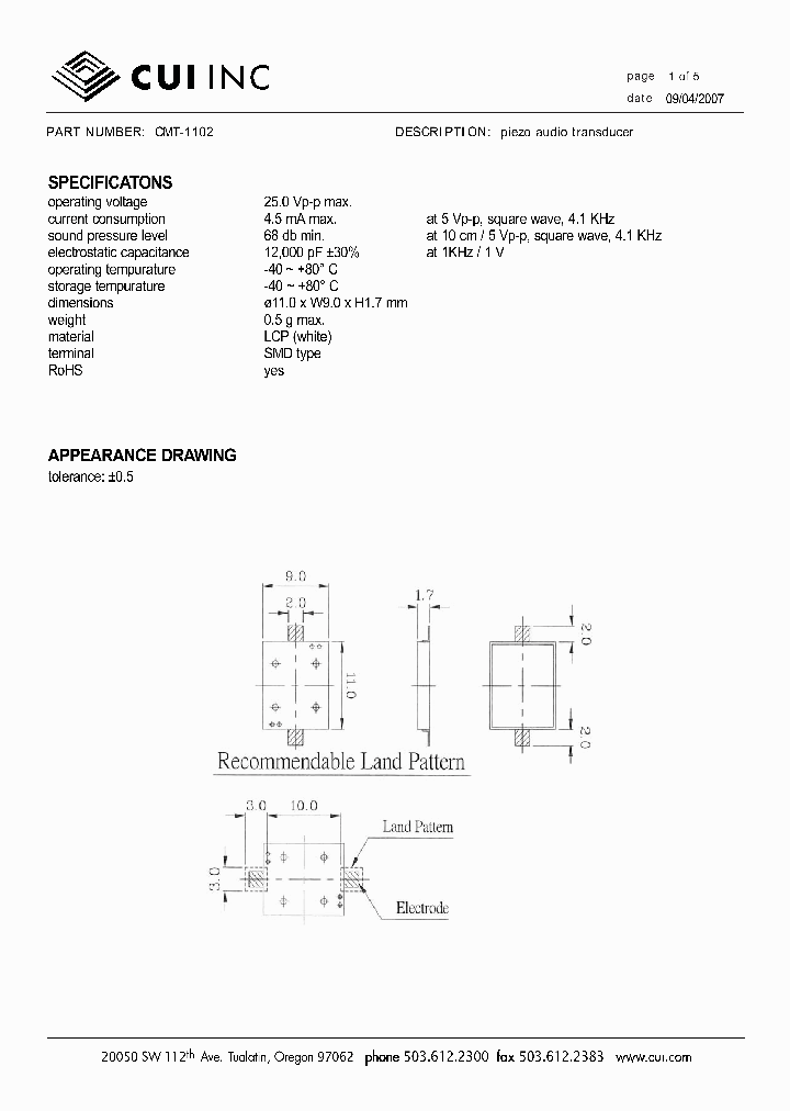 CMT-1102_4436429.PDF Datasheet