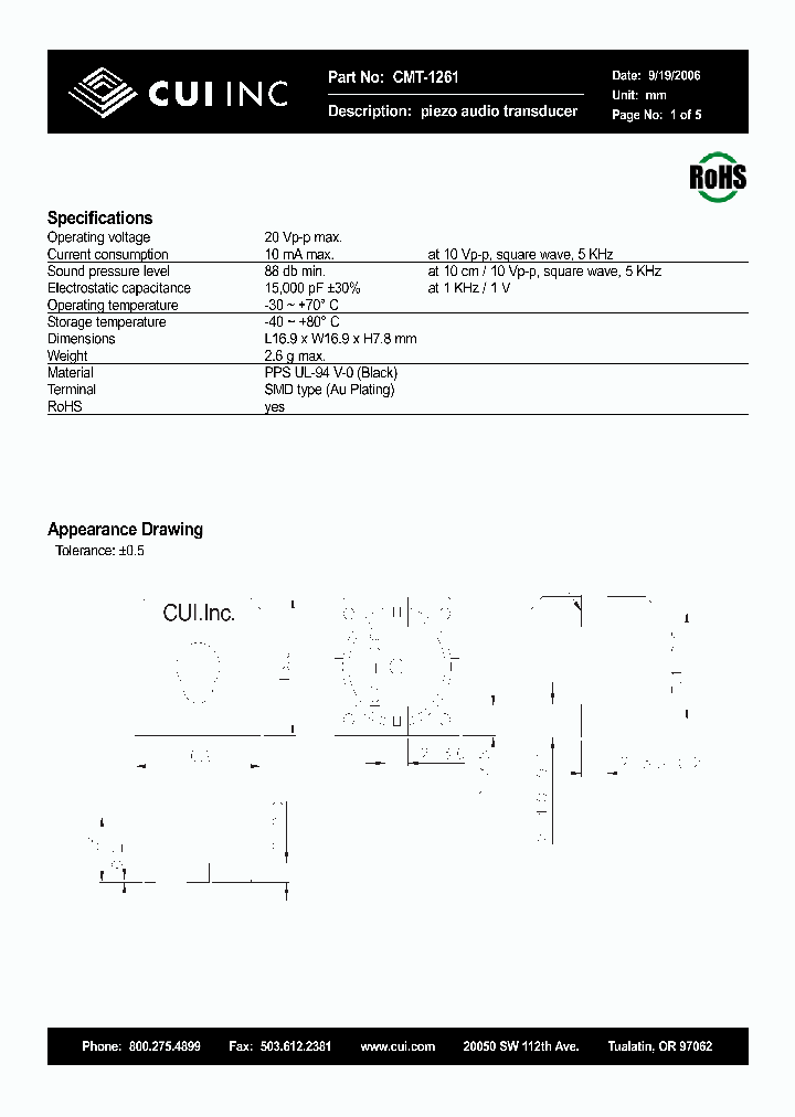 CMT-1261_4436430.PDF Datasheet