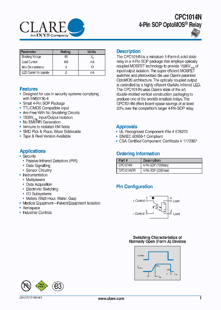 CPC1014N_4601278.PDF Datasheet