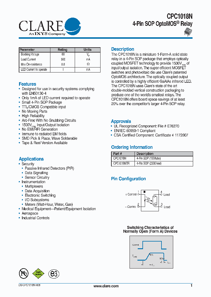 CPC1018N1_4915750.PDF Datasheet
