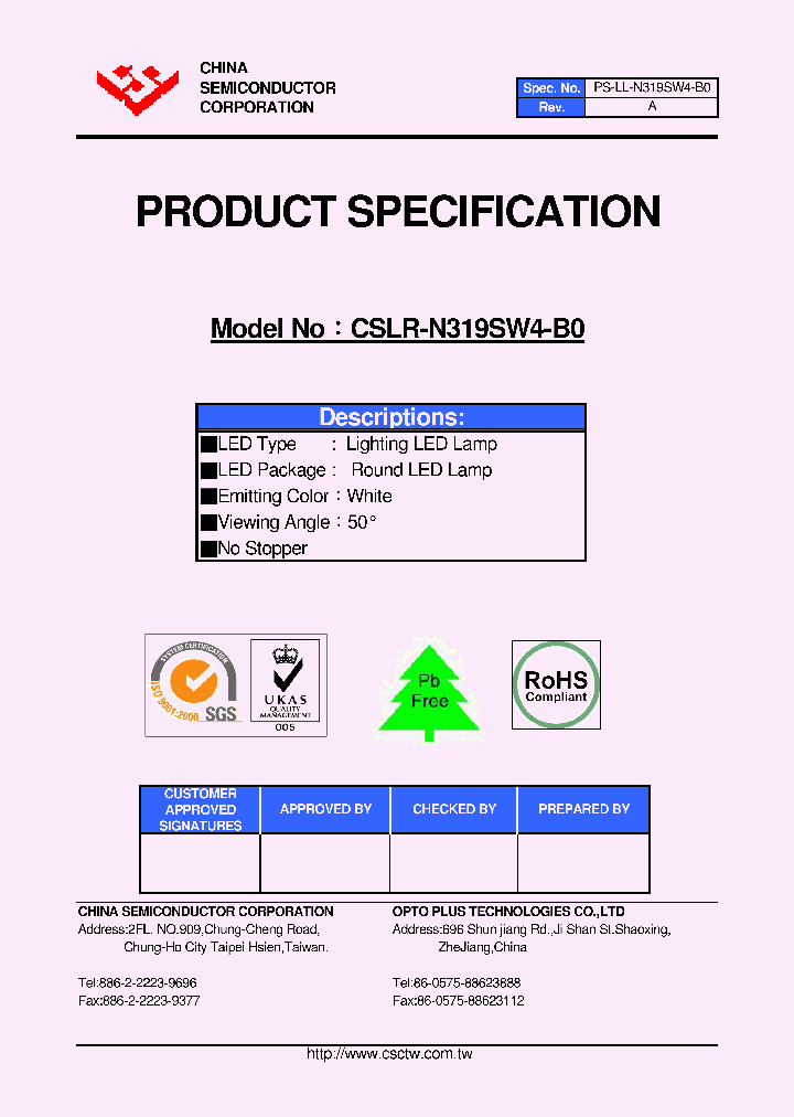 CSLR-N319SW4-B0_4432760.PDF Datasheet
