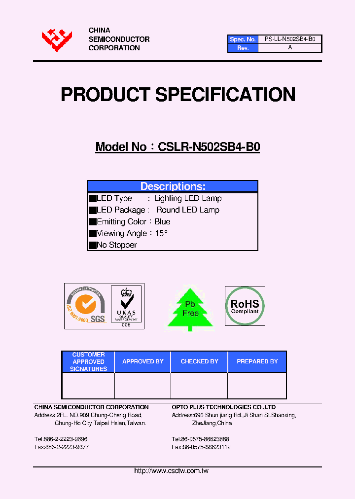CSLR-N502SB4-B0_4438628.PDF Datasheet