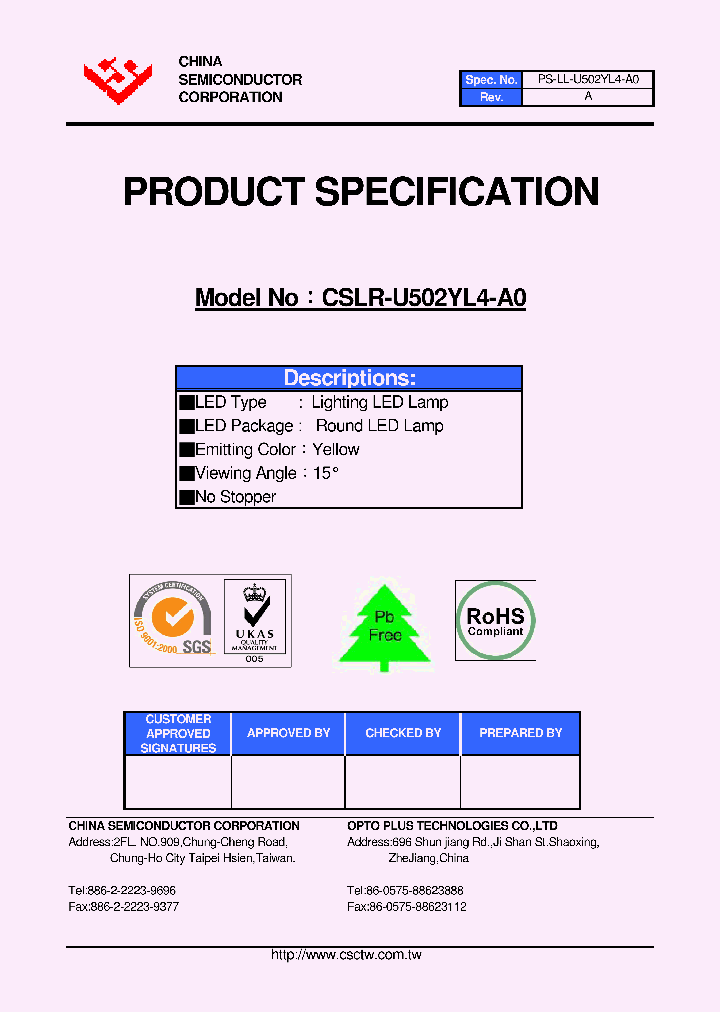 CSLR-U502YL4-A0_4453438.PDF Datasheet