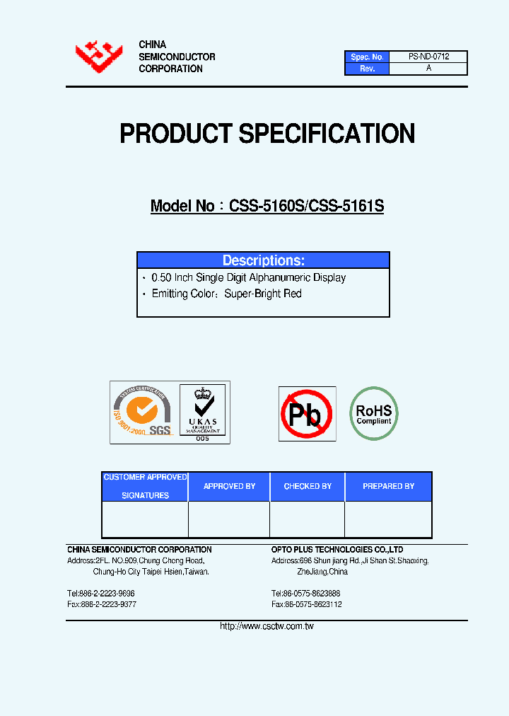CSS-5160S_4740852.PDF Datasheet