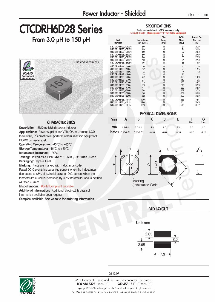 CTCDRH6D28-100N_4429236.PDF Datasheet