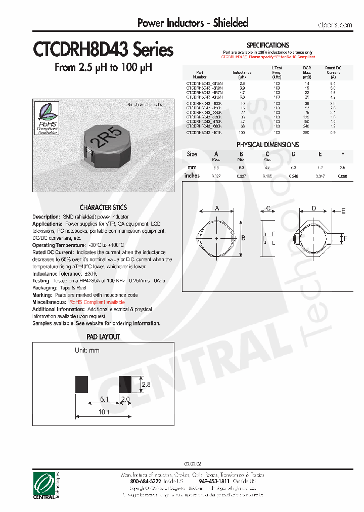 CTCDRH8D43-101N_4456009.PDF Datasheet
