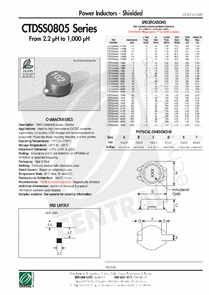 CTDSS0805-100M_4450970.PDF Datasheet