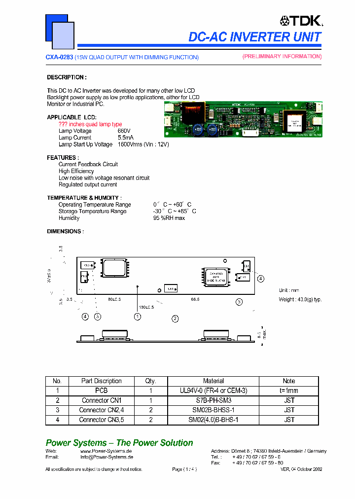 CXA-0283_4669677.PDF Datasheet