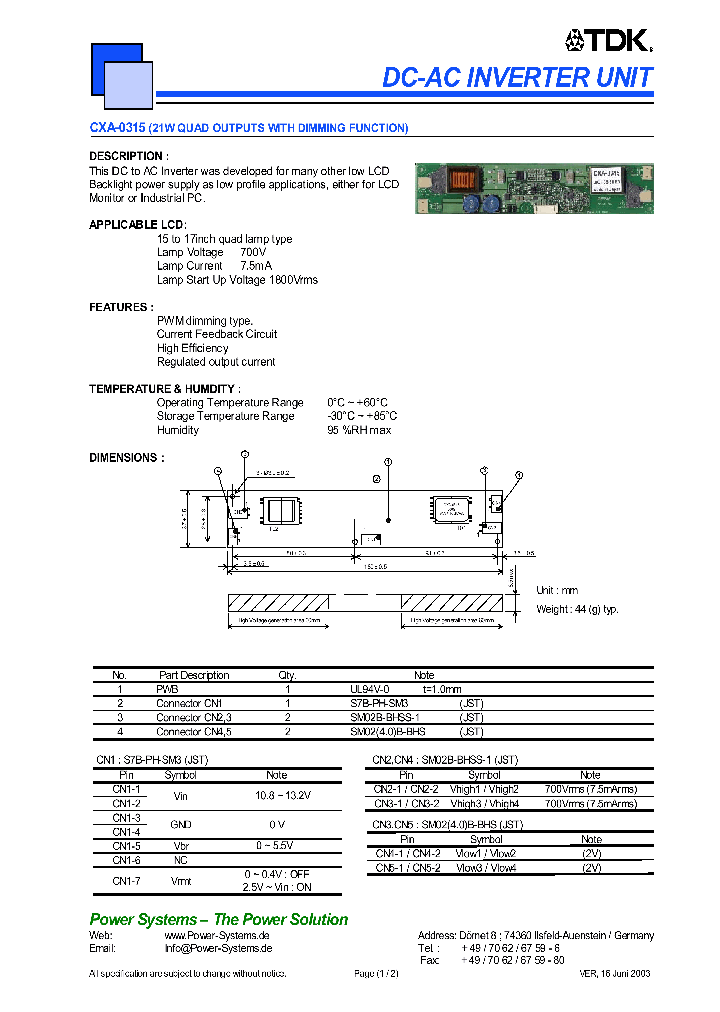 CXA-0315_4669680.PDF Datasheet