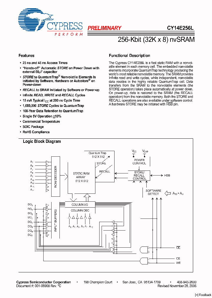 CY14E256L-SZ25XCT_4823092.PDF Datasheet