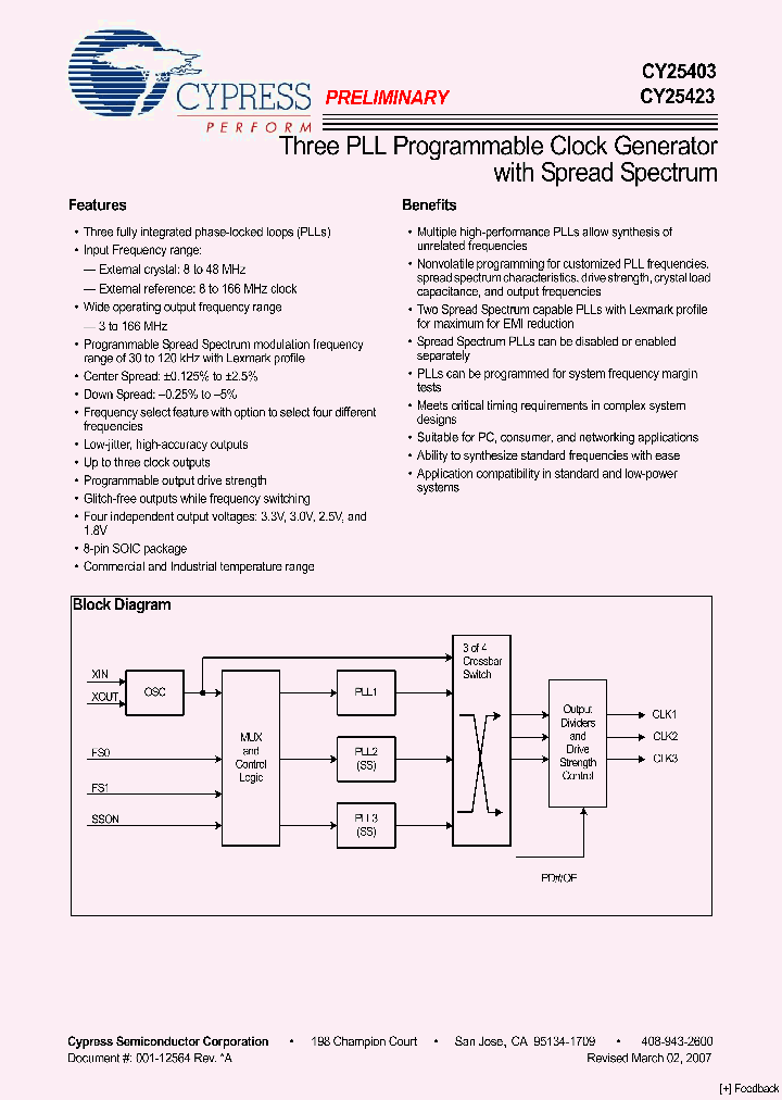 CY25403FSXC_4170963.PDF Datasheet