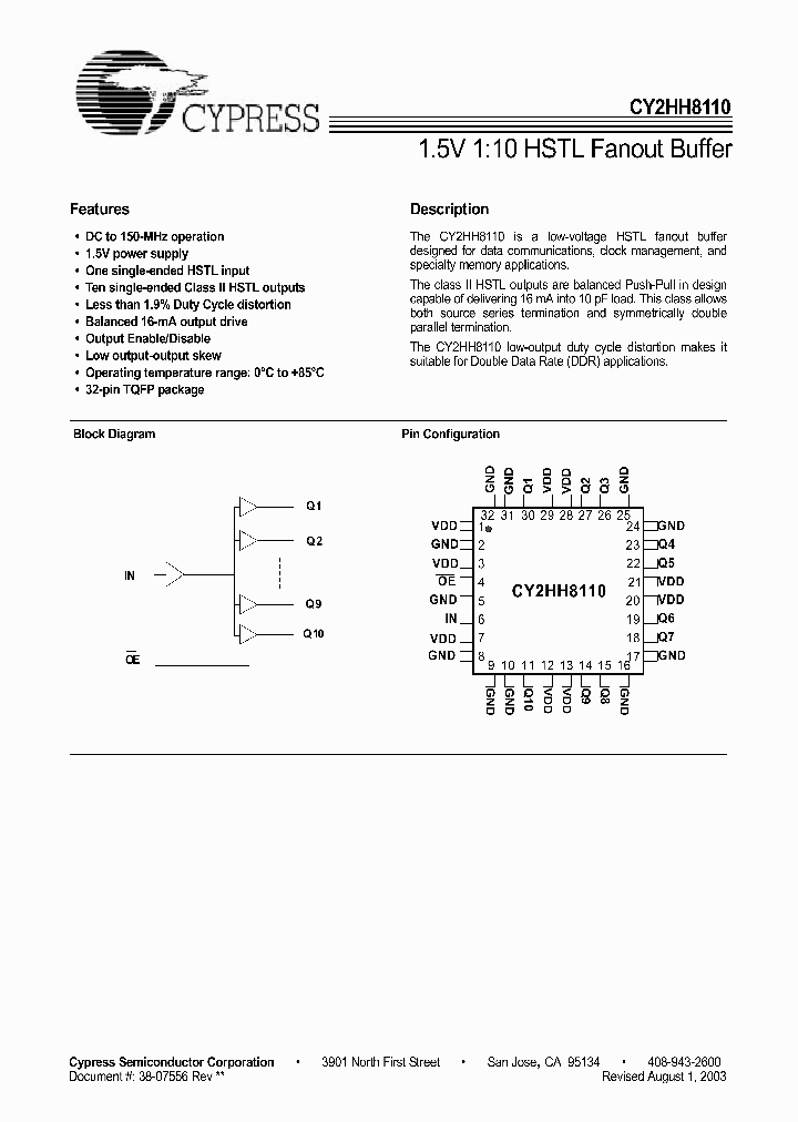 CY2HH8110_4281759.PDF Datasheet