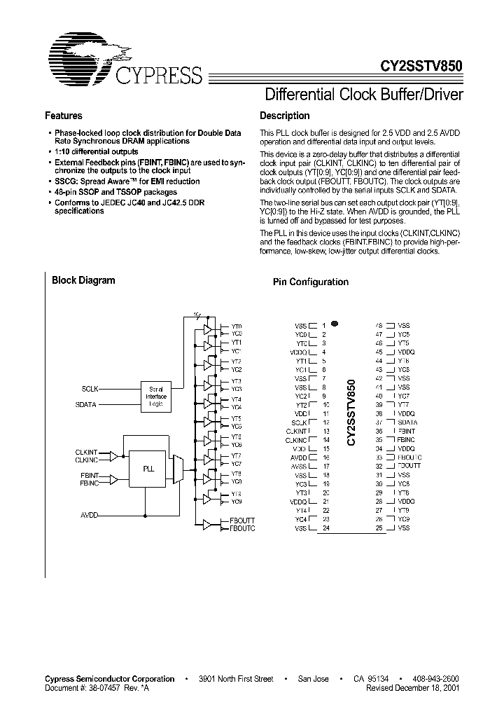 CY2SSTV850_4340216.PDF Datasheet