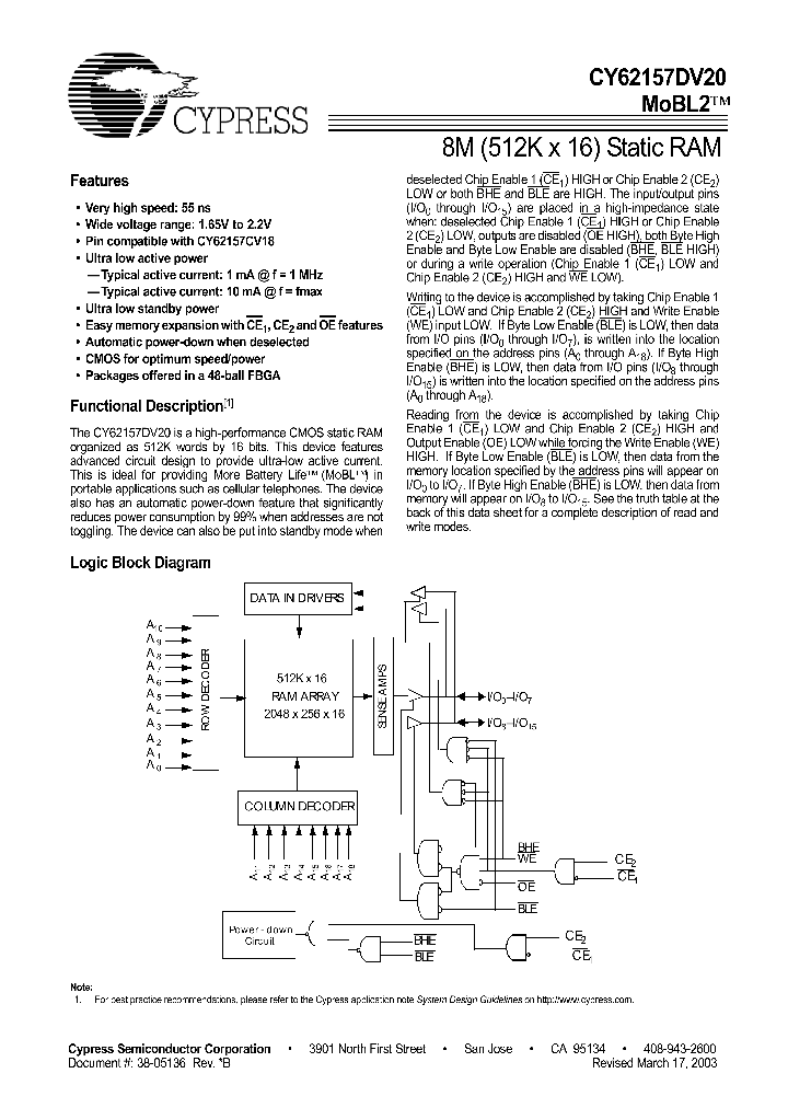 CY62157DV20L-55BVI_4168679.PDF Datasheet