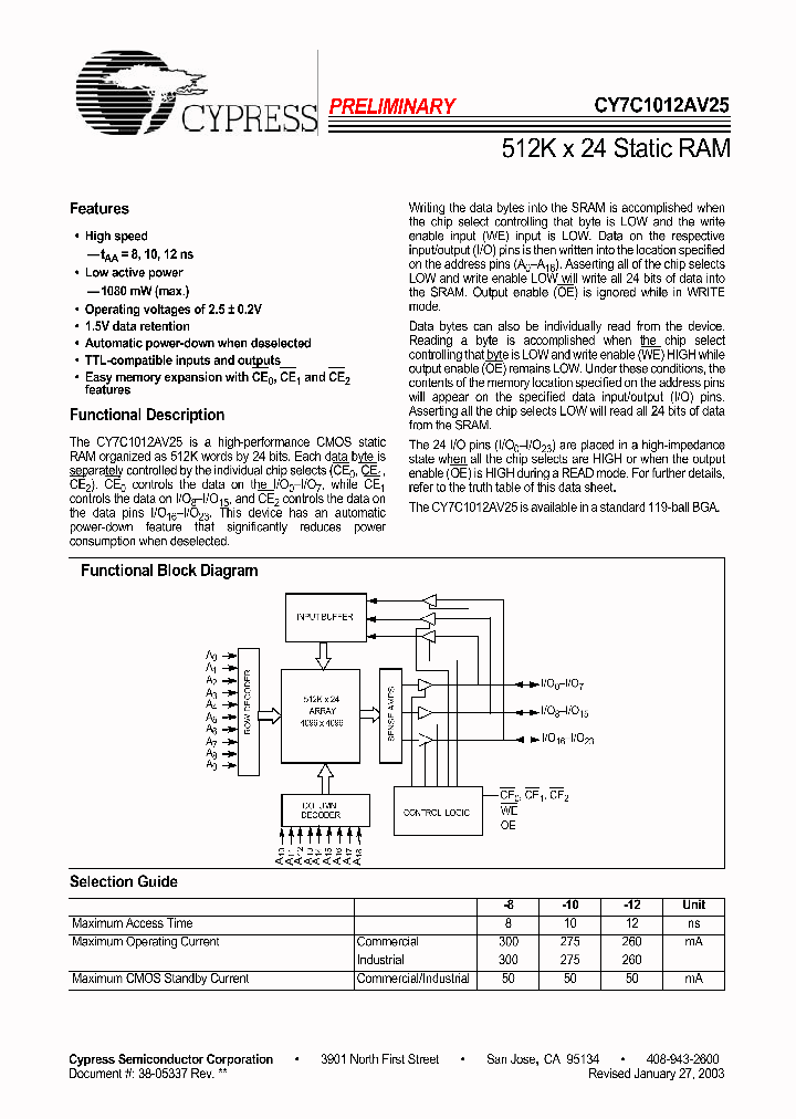 CY7C1012AV25_4274022.PDF Datasheet