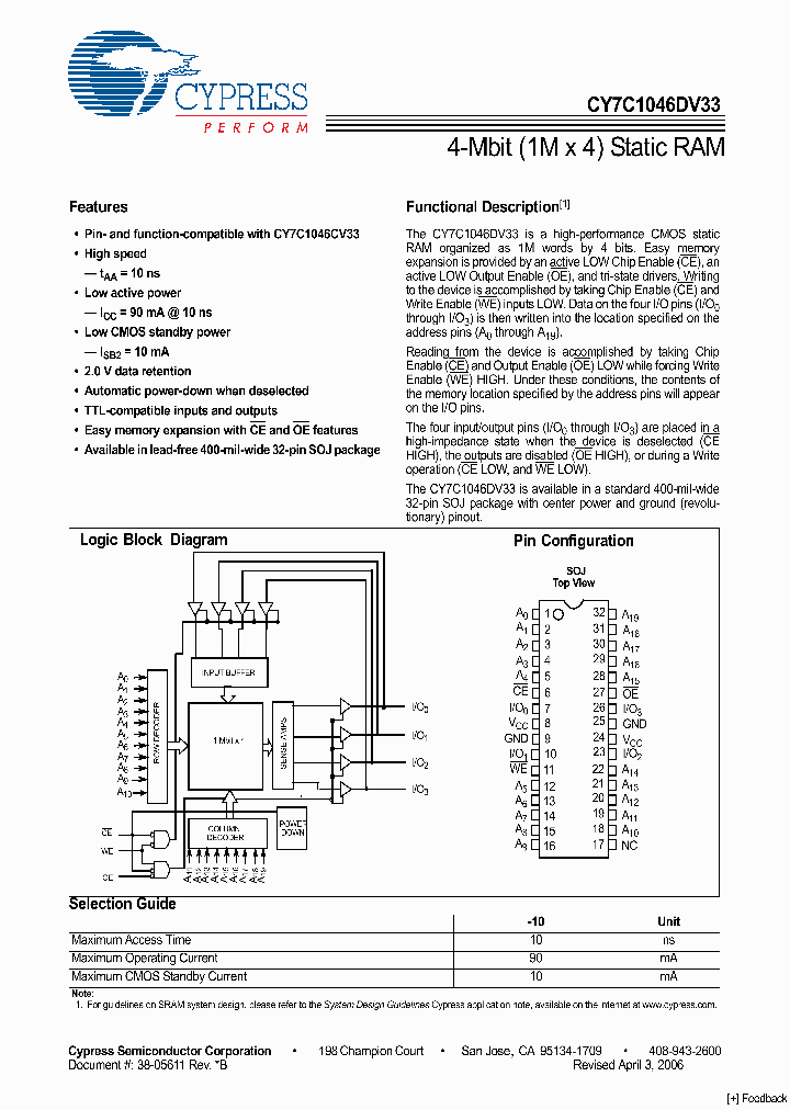 CY7C1046DV33-10VXI_4341200.PDF Datasheet